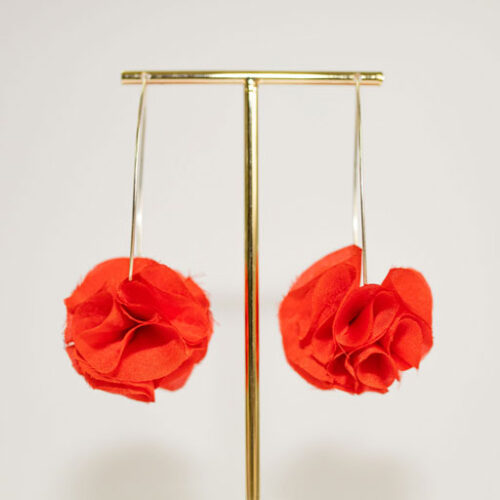 Pendientes Hortensia rojos