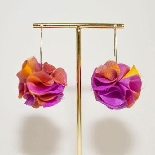 Pendientes Hortensia Rosa-Naranja
