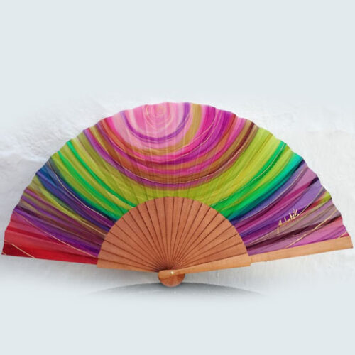 Abanico multicolor seda