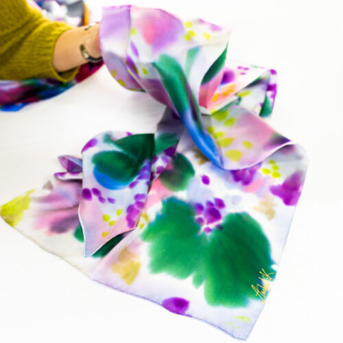 Fular de seda Satén - Acuarela