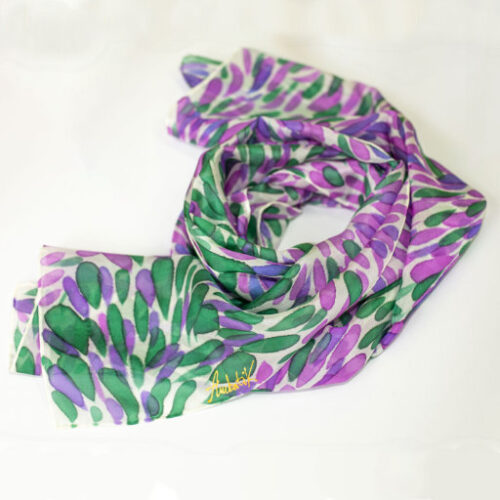 Pañuelo Foulard de seda pintado a mano