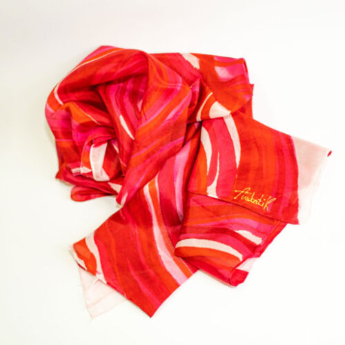 Pañuelo de seda pintado a mano